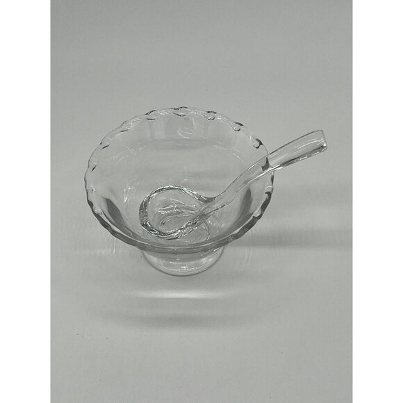 Vtg Fostoria Century Footed Mayo~Mayonnaise Bowl W/ Ladle~2 Pc - Picture 5 of 9